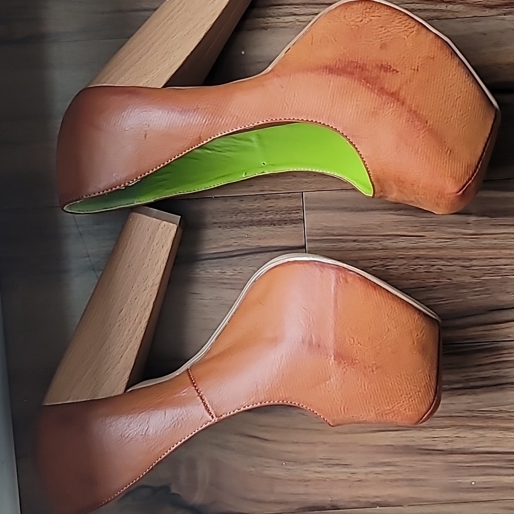 Womens brown platform heels